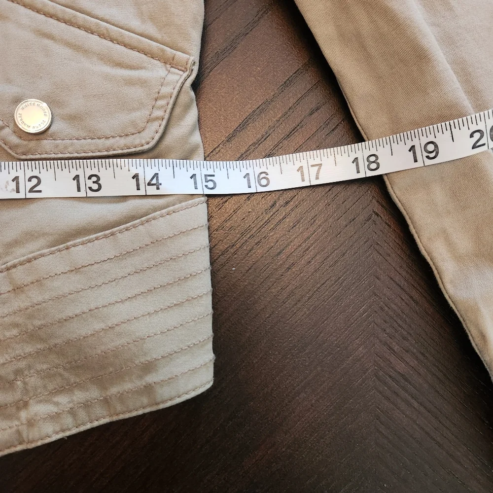 Taupe Fitted Buckle Collar Utility Jacket from White House Black Market. - Picture 15 of 15